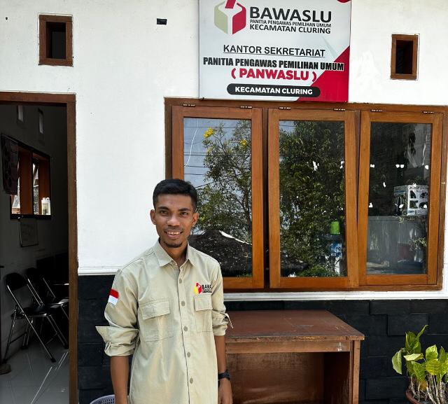 , Muhamad Tusriadi, Komisioner Pangwaslu KPPH kecamatan Cluring. (Foto: Rony. Jurnalnews).